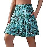 beroy Women's Swim Skirts Swimsuit Bottoms High Waisted Swimming Skorts with Zipper Pockets Bathing Suit Tummy Control