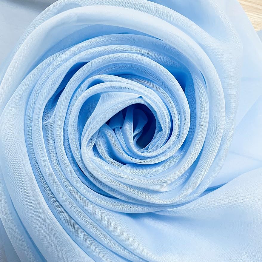Megachest Wedding Drape Voile Fabric 58 Inches Wide DIY Material (Baby Blue, 5 Meters Long) — image 1