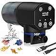 Aoyar Automatic Fish Feeder for Aquarium: Rechargeable Fish Feeder Dispenser,Moisture-Proof & 200ML Large Capacity Betta Turtle Vacation Feeder,Auto Fish Food Dispenser Timer for Weekends/Business