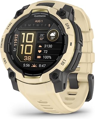 Instinct 3 45mm AMOLED – Multisport-Smartwatch, 1,2" Display, bis zu 18 Tage Akkulaufzeit, 80+ Sport-Apps, Navigationsfunktion, smarte Features, LED-Taschenlampe, wasserdicht