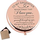 Cawnefil Daughter Gift from Mom Unique Birthday Gifts for Daughter to My Daughter Rose Gold Compact Mirror Christmas Graduation Gifts for Daughter from Mother