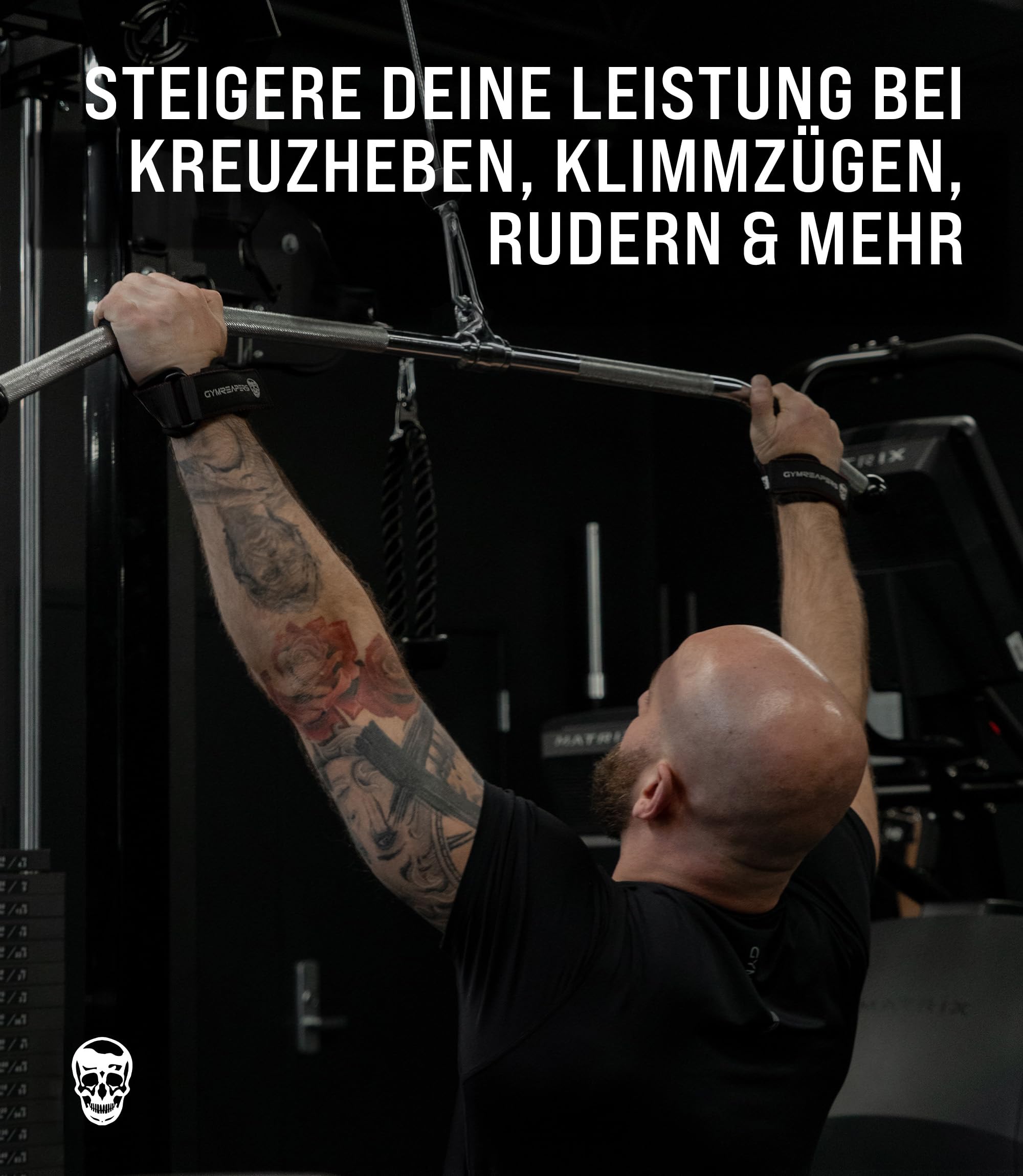 Gymreapers Weight Lifting Grips (Pair) for Heavy Powerlifting, Deadlifts, Rows, Pull Ups, with Neoprene Padded Wrist Wraps Support and Strong Rubber Gloves or Straps for Bodybuilding