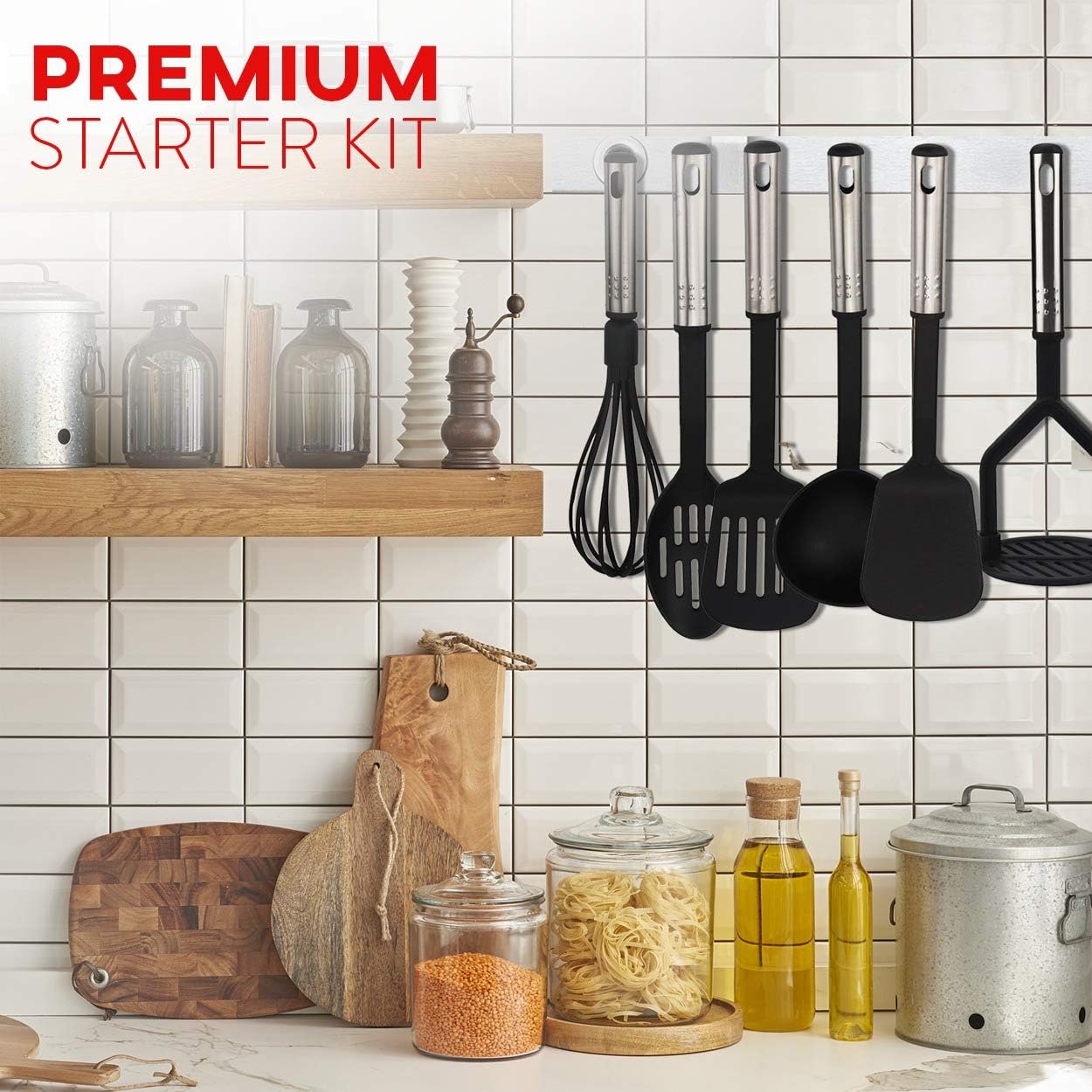 Kitchen Utensil Set 24 Nylon and Stainless Steel Utensil Set, Non-Stick and Heat Resistant Cooking Utensils Set, Best Kitchen Tools, Useful Pots and Pans Accessories and Kitchen Gadgets: Kitchen & Dining