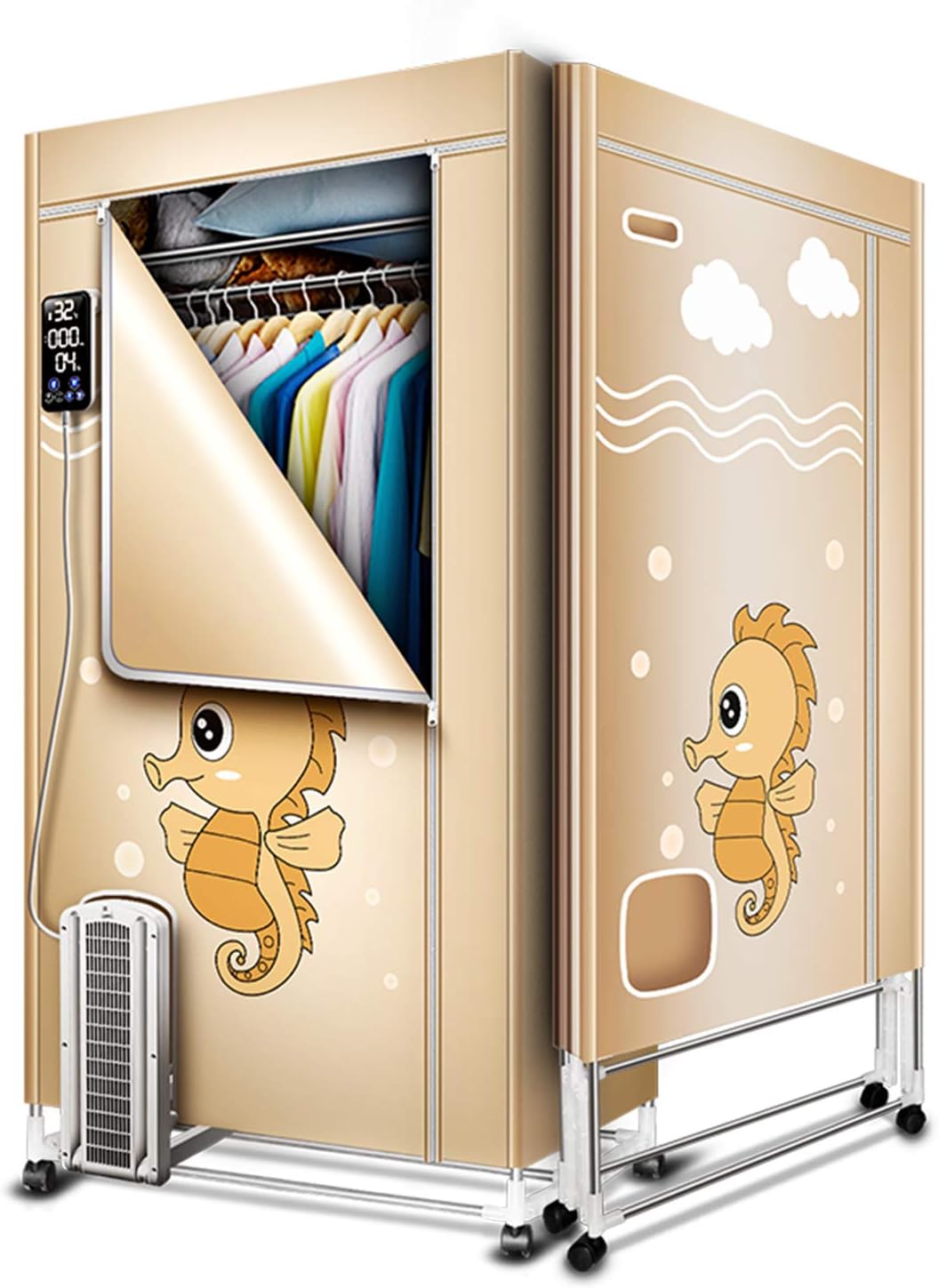 Séchoir à Linge Portable Électrique – Cintre Pliable – Température Réglable – Pour Voyage, Appartement, Hôtel