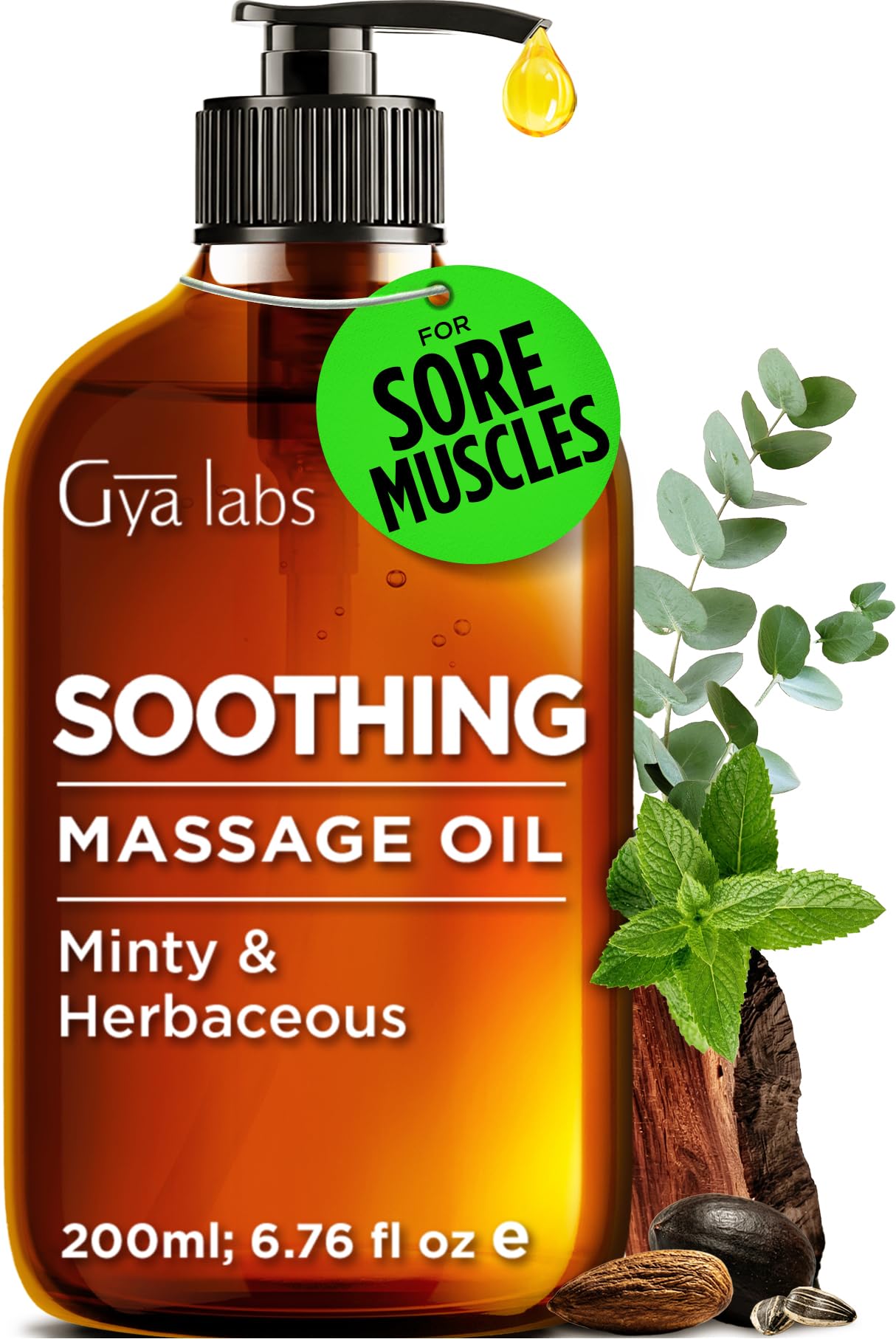 Gya Labs Soothing Massage Oil - 200ml - Eases Tension and Comforts Tired Muscles for Relaxation, Soothing Massage Oil Hydrates Skin - Non-Greasy Formula, Non-GMO and Cruelty-Free