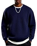 COOFANDY Men's Crewneck Sweatshirt Argyle Sweater