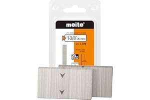 meite 23 Gauge Pin Nails, 1-3/8 Inch 304 Stainless Steel Pin Nails - Micro 23GA Headless Nails for Nail Gun for Trim, Craft, 