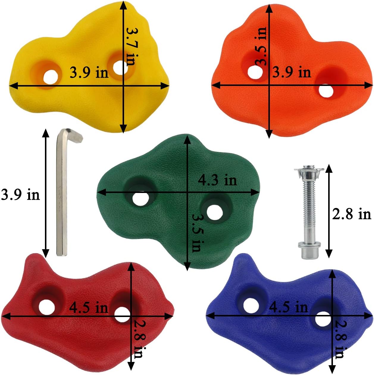 Ogrmar 25 PCS Rock Climbing Holds Set with Mounting Screws and Hardware for DIY Kids Indoor and Outdoor Play Set Use White: Home Improvement