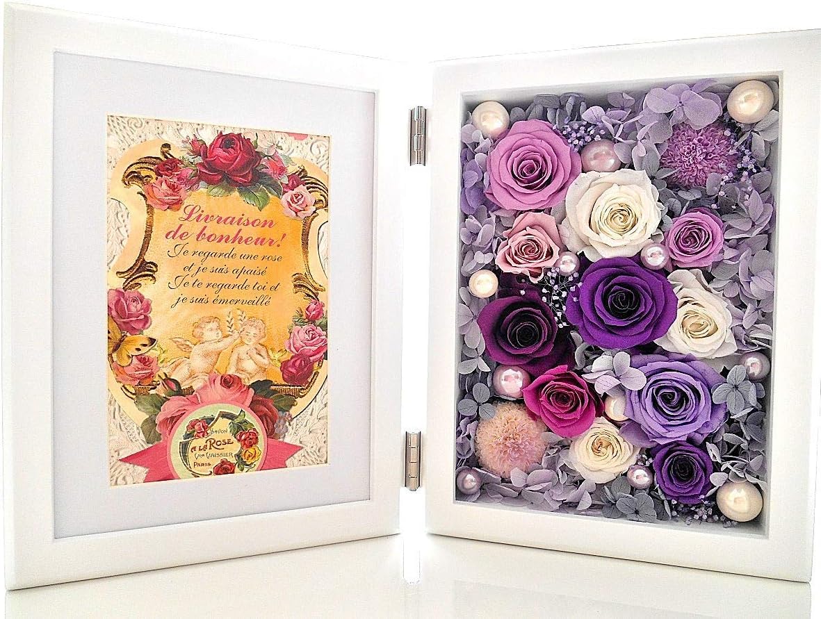 Amazon｜プリザーブドフラワー フォトフレーム 古希祝い 女性 古希祝い プレゼント