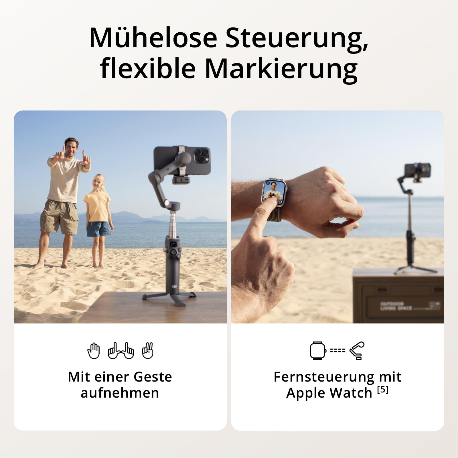 DJI Osmo Mobile 7P Gimbal-Stabilisator für iPhone, Android, Natives Tracking, Beleuchtung, 3-Achsen-Smartphone-Gimbal, schneller Start, EIN-klick-Bearbeitung, integrierter Verlängerungsstab & Stativ 6