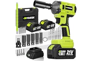 RYOJEGK 443Ft-lbs Compact Cordless Impact Wrench Set,600N.m Brushless Impact Gun 1/2 Drive 3-Speed Reversible With 2×4.0Ah Battery & Fast Charger，Llave De Impacto Inalambrico For Car Lug Nuts & Home