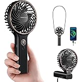 SWEETFULL Handheld Portable Fan, 5000mAh Rechargeable Battery, 6 Speed Wind, LED Digital Display, Foldable Electric Personal Mini Travel Fan with Backup Power, Summer Essentials Gifts for Women Girl