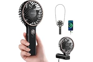 SWEETFULL Handheld Portable Fan, 5000mAh Rechargeable Battery, 6 Speed Wind, LED Digital Display, Foldable Electric Personal Mini Travel Fan with Backup Power, Summer Essentials Gifts for Women Girl