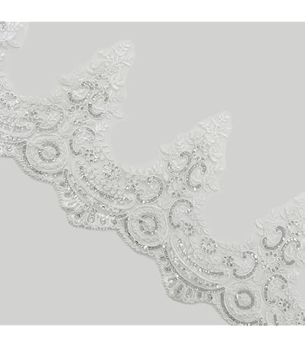 Metallic Silver Lace Trim - 2-1/4 Inch Wide By 1 Yard For Sewing & Crafts