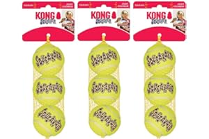 KONG Squeakair Dog Toy Tennis Ball - Medium, x 9
