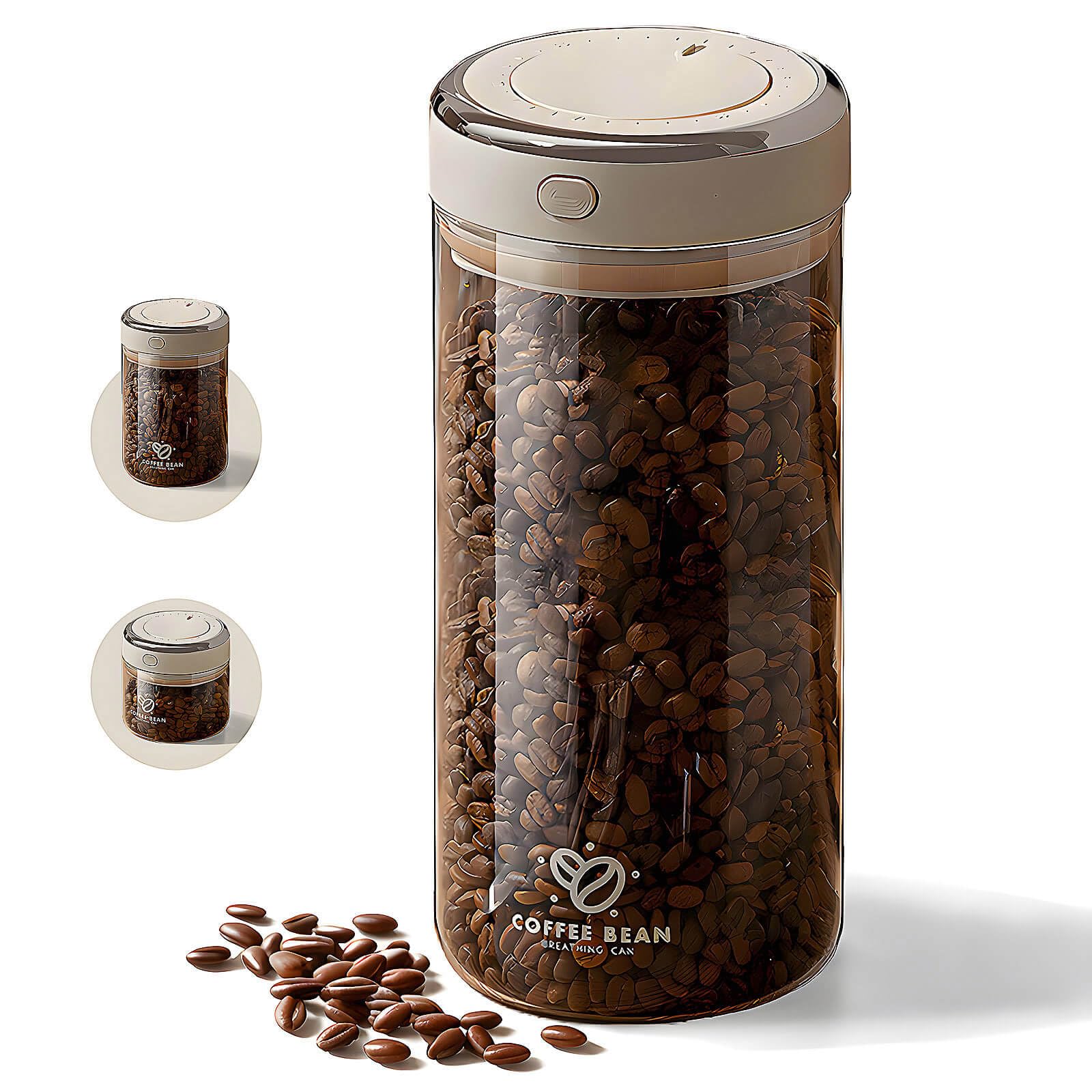 Photo 1 of ShineHub 57oz Coffee Bean Storage Container - Vacuum Seal Borosilicate Glass Canister with CO2 Valve and Date Tracker, Airtight for Grounds, Beans and Pods, Premium Kitchen and Office Essential