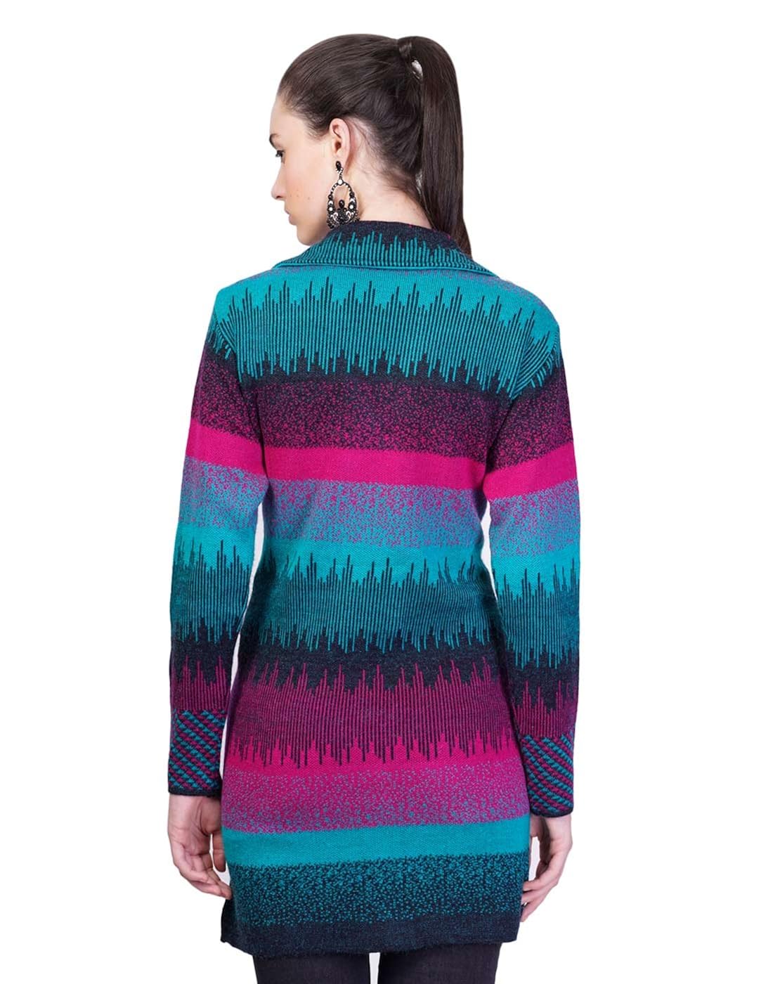 montrex acro wool winter long coat for women, girls (turquoise)