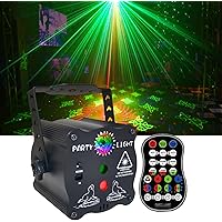 DJ Disco Light, Stage Party Lights, Rechargeable Laser Light Sound Activated RGB Led Flash Strobe Projector with Remote Contr