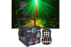 DJ Disco Light, Stage Party Lights, Sound Activated RGB Led Flash Strobe Projector with Remote Control for Christmas Karaoke 