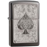 Zippo Personalized Ace of Spades Classic Oil Windproof Lighter (28323) | Ideal gift for Birthdays, Father's Day, Christmas, Valentine's Day, Weddings, Graduations, Groom Usher Office Events