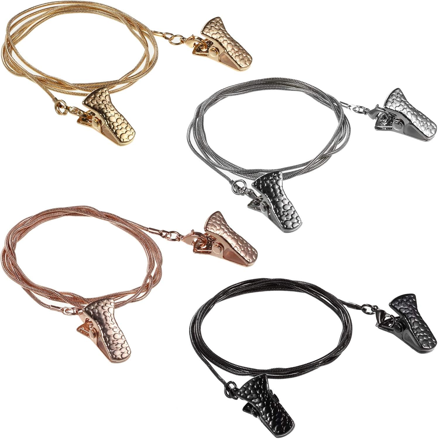 4 Pieces Face Covering Lanyard Eyeglass Chain with Clips Simple Glasses