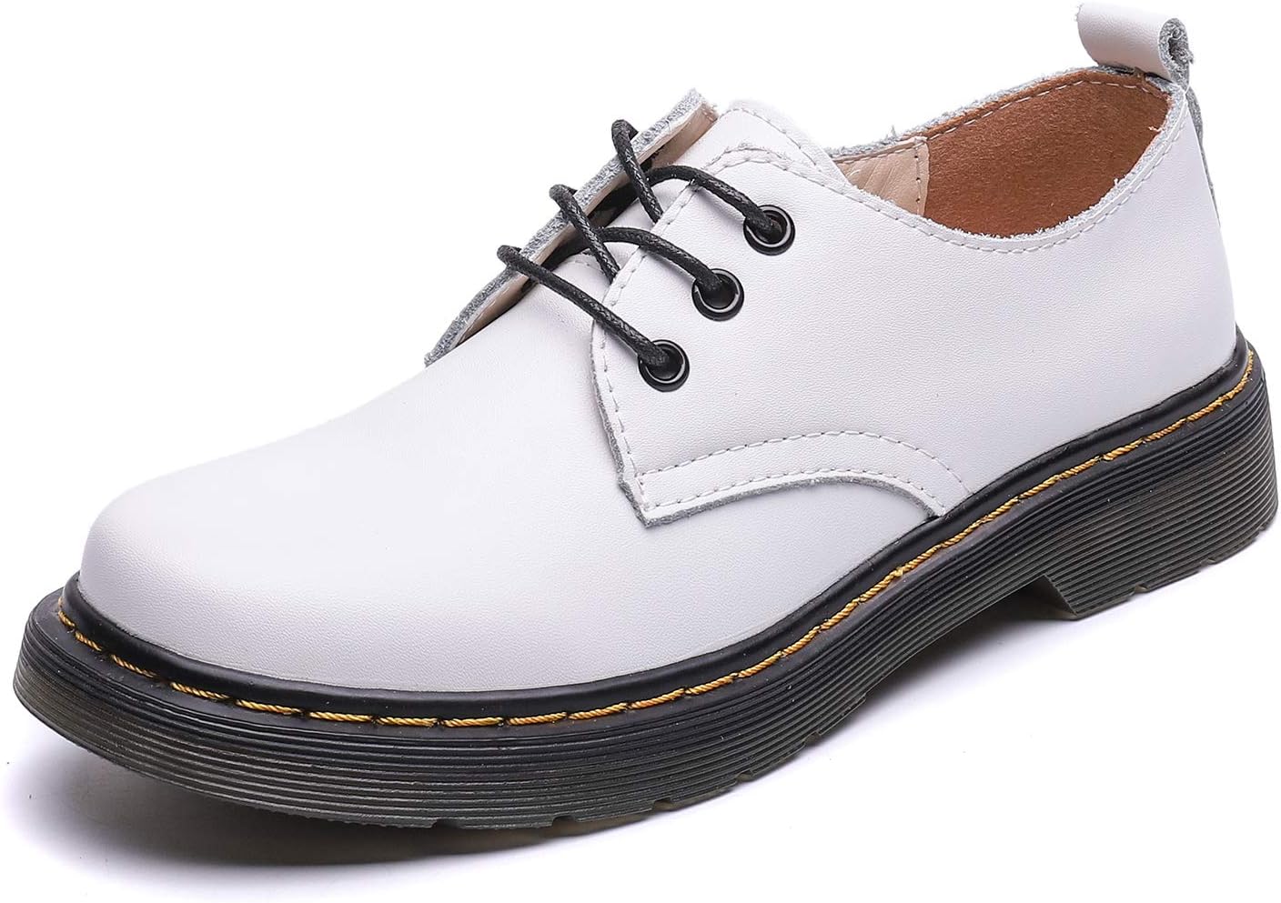 Resonda Womens Leather Shoes Flat Lace Up Oxfords Derby Shoes for Girls ladis