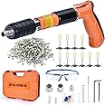 EXCECAR Concrete Nail Gun Kit with 220pcs Nails, Steel Nail Gun, Manual Nail Gun for Concrete, Portable Woodworking Decoration Concrete Nailer Gun, Nail Shooter Gun