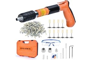 EXCECAR Concrete Nail Gun Kit with 220pcs Nails, Steel Nail Gun, Manual Nail Gun for Concrete, Portable Woodworking Decoration Concrete Nailer Gun, Nail Shooter Gun