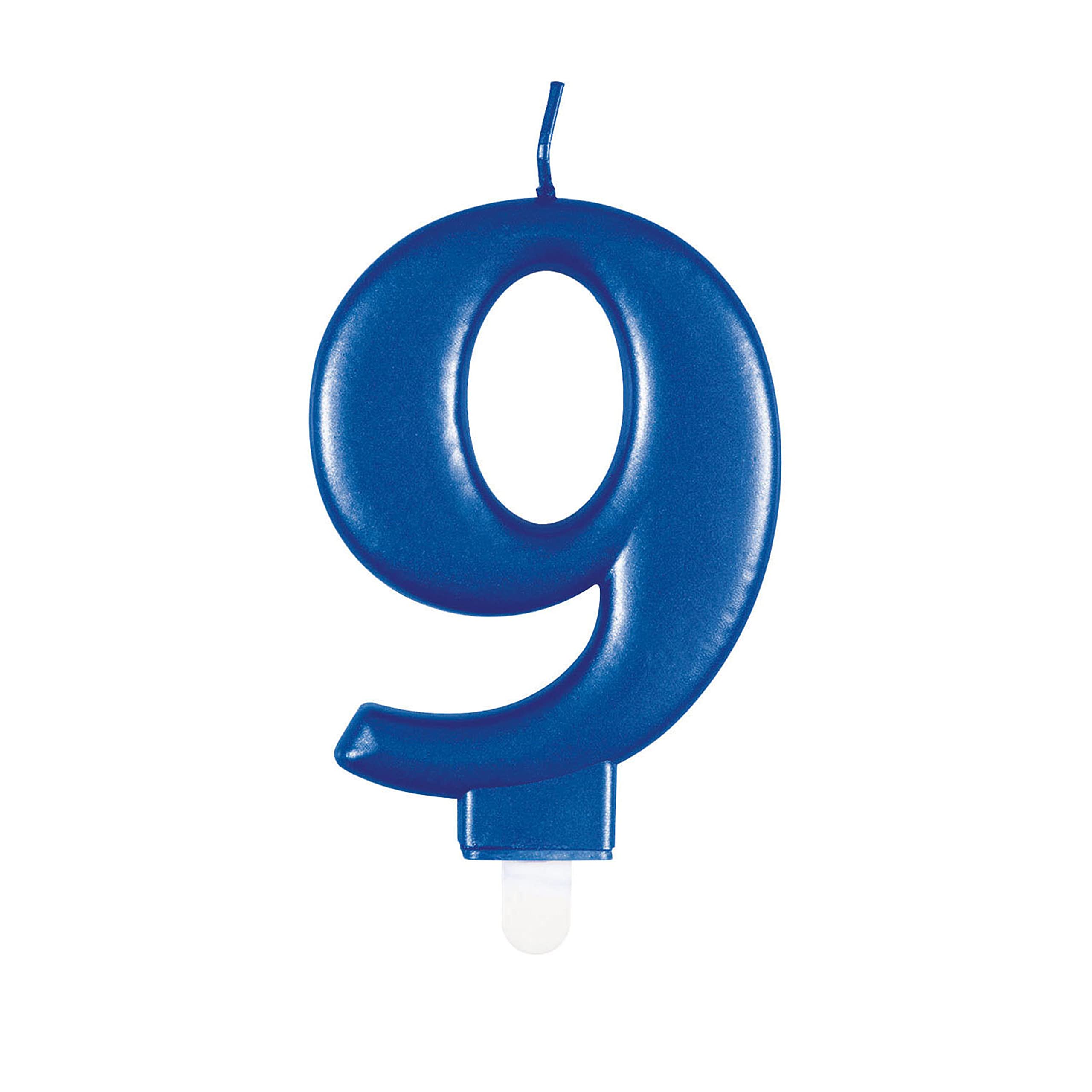 Dazzling Metallic Blue Number 9 Birthday Candle - Perfect Cake Topper for Unforgettable Milestones - 1 Pc