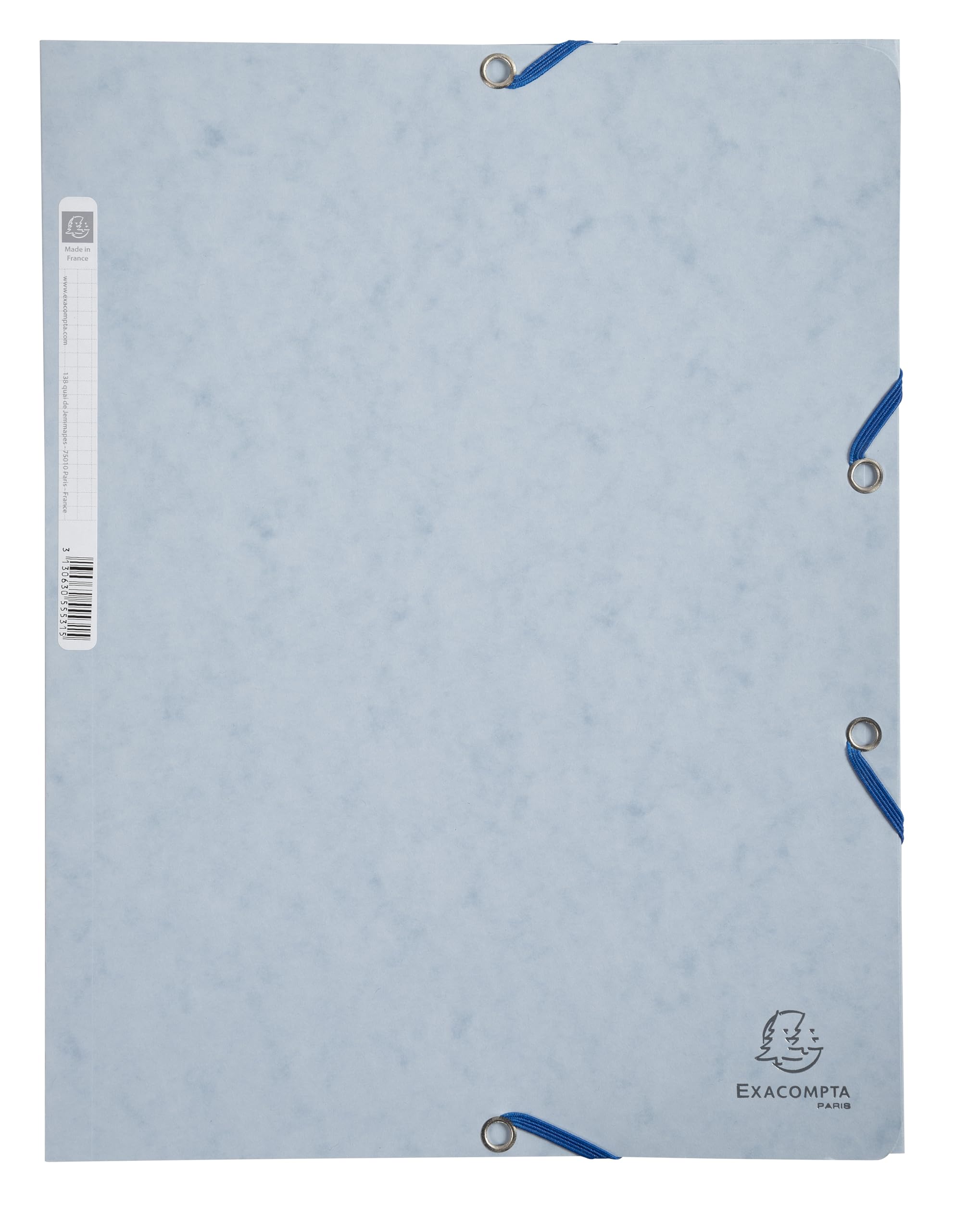 Exacompta - Ref 55531E - Europa Elasticated 3 Flap Folders (Pack of 25) - 24 x 32cm, Suitable for A4 Documents, 400gsm Genuine Premium Pressboard - Turtle Dove Grey