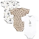 Hudson Baby Infant Boy Cotton Bodysuits, Safari Friends, 0-3 Months
