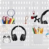 WOPPLXY Pegboard Combination Kit 4x 30x30cm White Wall Organiser 22 Accessories view 5