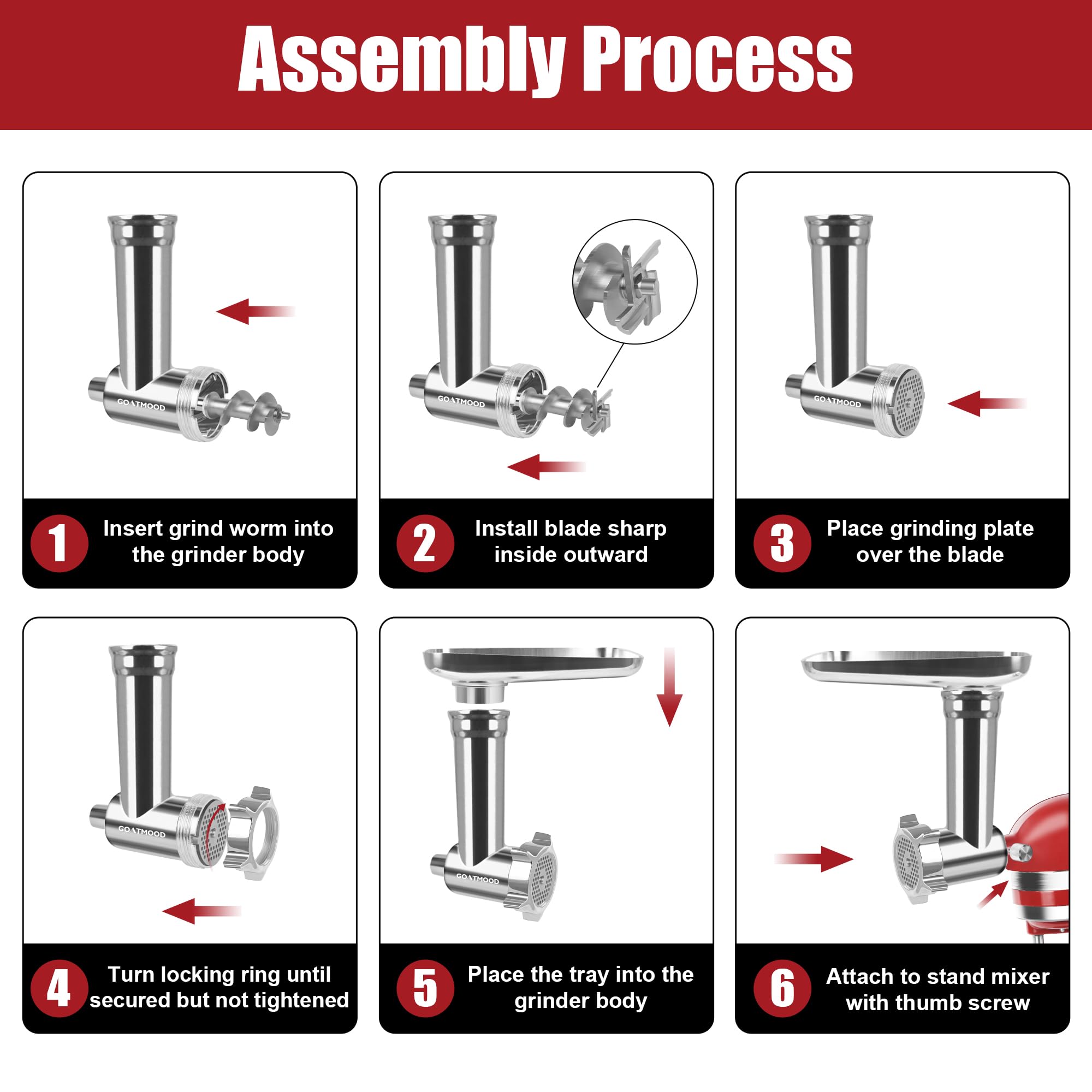 Meat Food Grinder Attachment Compatible with KitchenAid Stand Mixers, Food Grinder for Meat Grinder Attachment, Meat Grinder, Sausage Stuffer