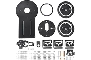 LEWANSOUL Robotic Arm Bracket Kit 6DOF Black Aluminum Mechanical Claw Kit Robotic Claw Kit Botton Plate Bracket (Unassembled Parts without Servos)