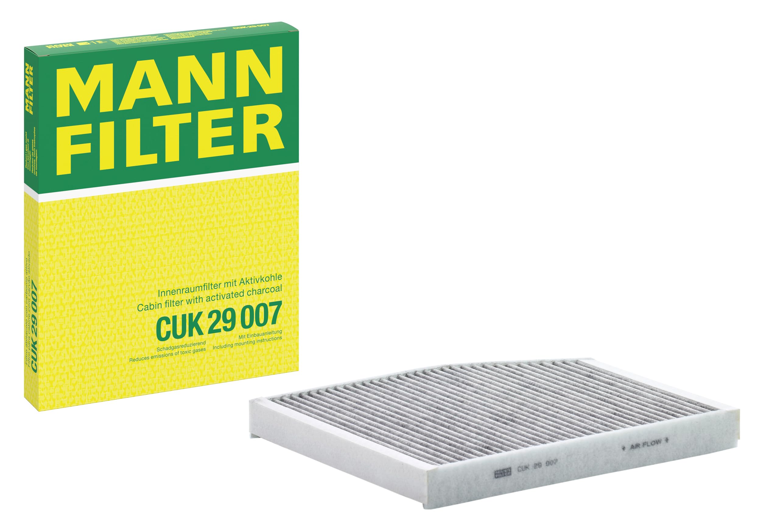 MANN-FILTER CUK 29 007 Cabin Air Filter - Pollen Filter with Activated Carbon - for Cars + Transporters