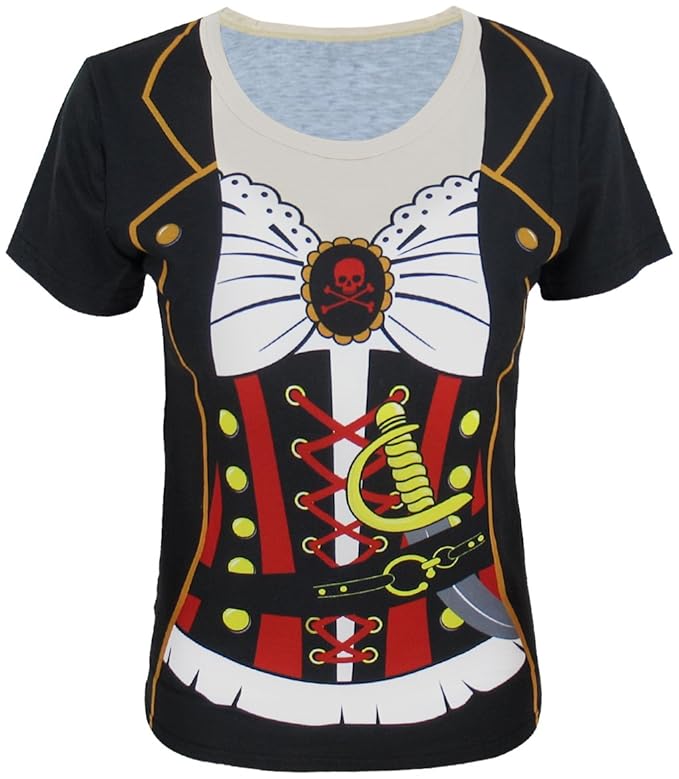 Cosavorock Piraten Kostüme T-Shirts Damen