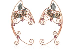 Beaupretty Elf Ear Cuffs Metal Alloy No Pierced Ear Clip Leaf Jewelry Decoration Clip- on Earrings Halloween Cosplay Costume