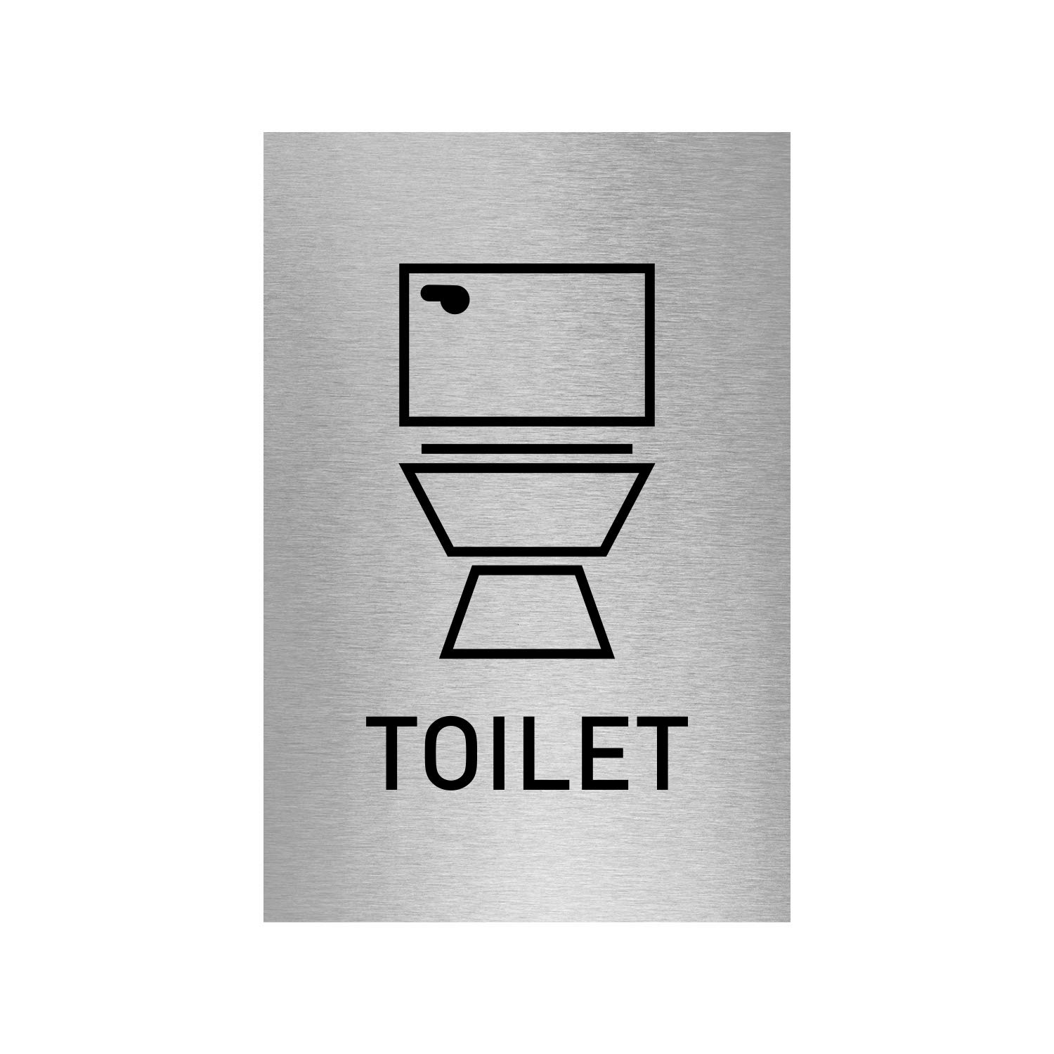 ViroDisplay® Slimline Aluminium Modern Stick Figure Gender Neutral Toilet Sign – 100 x 150mm – Durable Printed Surface – Self-Adhesive Fixing