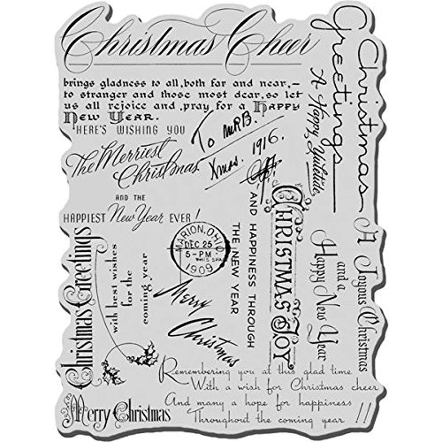 Stampendous Cling Rubber Stamp 6-inch Sheet-Christmas Background, 4" X 5-1/4"