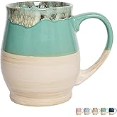 Bosmarlin Extra Large Ceramic Coffee Mug, 25 Oz, Dishwasher and Microwave Safe, Big Oversized Tea Cup, Reactive Glaze (Green)