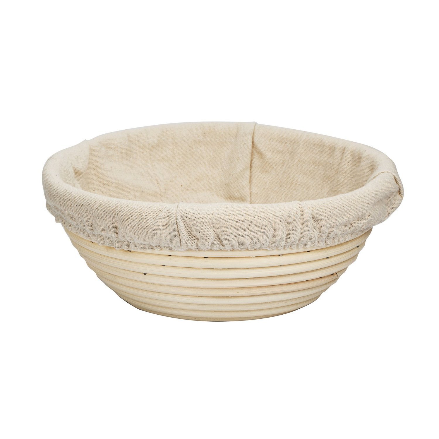 MEETOZ 11.8 inch Round Banneton Brotform Bread Dough Proofing Rising Rattan Handmade Basket with Linen Liner Cloth - 30 x 8cm