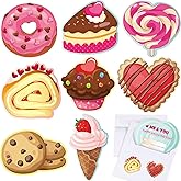Blulu 32 Pack Valentine Cards Set with Envelopes Stickers 8 Different Cute Food Valentines Greeting Cards Bulk for Classroom Students Exchange Valentine Gifts Party Supplies