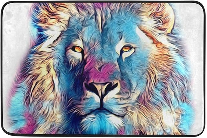 Soefipok Felpudo León Alfombras de baño de Animales Abstractos