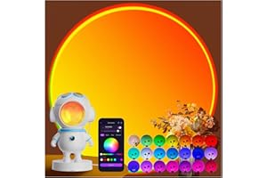 XEBKOR Sunset Lamp Projector with APP & Button Control,360° Magnetic Adjustable Head RGB Multicolor Changing LED Mood Light,Astronaut Sunlight Lamp for Bedroom, Photography,Party,TikTok Live,Room Decor