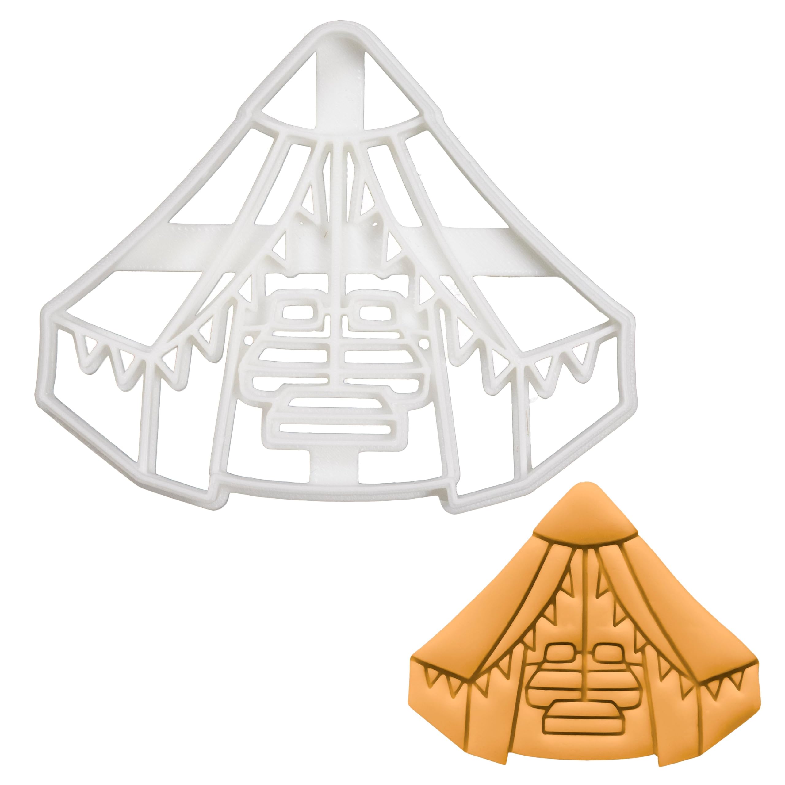 BAKERLOGY Glamping Tent Cookie Cutter - Detailed Biscuit Cutter Design for Baking and Crafts, Ideal on Fondant, Dough, Clay