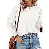 Dokotoo Womens Tops for Women 2024 Spring Fall Clothes Womens Long Sleeve Tops Shirts for Women Dressy Casual Fashion Shirts Tops Trendy Women's Business Work Loose Basic Tee White Blouses