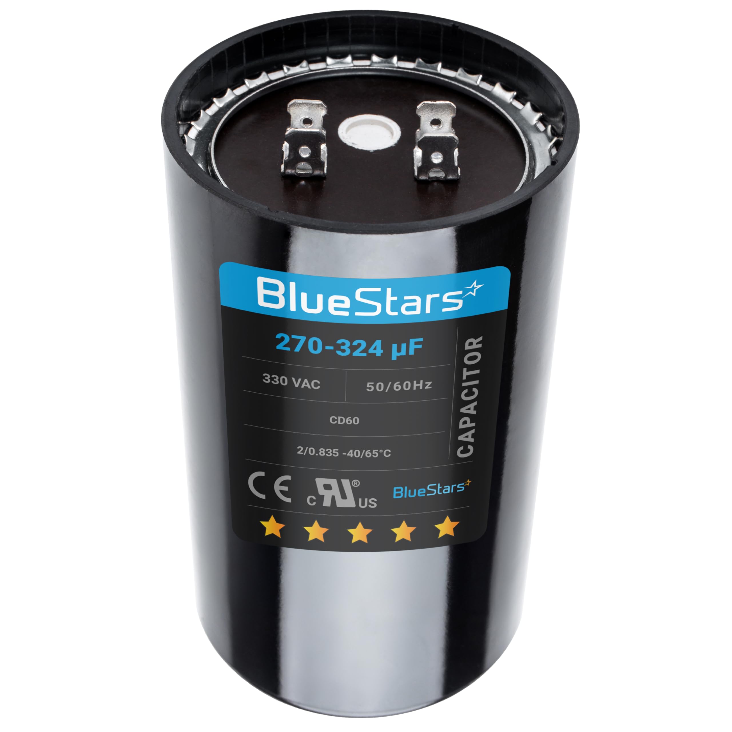 Photo 1 of [2025 Upgraded] BlueStars 270-324 uF MFD 330 VAC Round Start Capacitor 50/60 Hz AC Electric - Lot -1 Replacement Part - Fit Air Conditioner or Heat Pump Condenser - Lifetime Up to 30.000 Hours