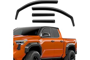 GEARMEISTER in-Channel Rain Guards Fit for Toyota Tacoma 2024-2025, Durable Side Windows Wind Deflectors, 2024 2025 Tacoma Rain Guard Black 4 PCS