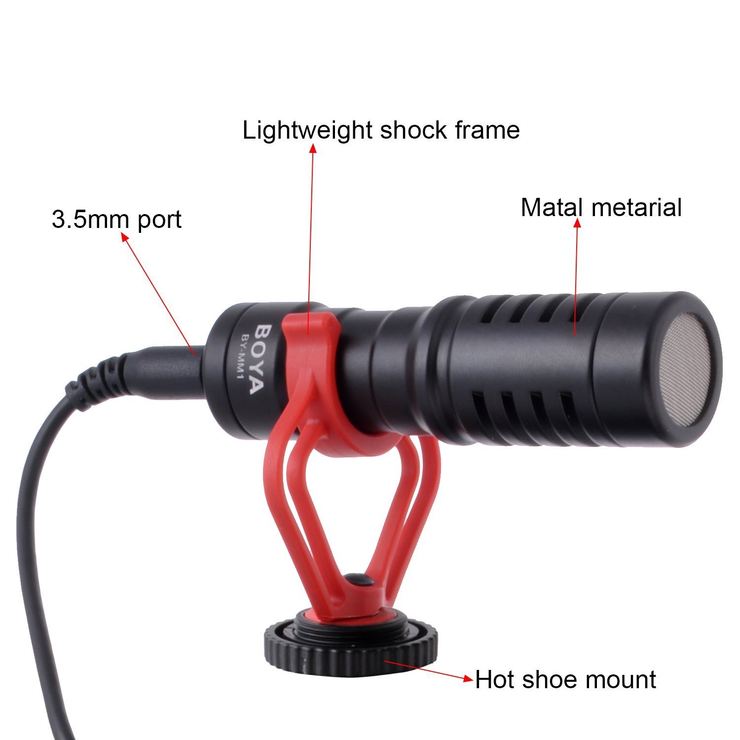 Crazefoto BY-MM1 Super Cardioid Shotgun Video Microphone Universal Compact On-Camera Mini Recording Mic Directional Condenser for DSLR Camera Camcorder iPhone Smartphones