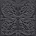 Art3d Decorative Ceiling Tile 2x2 Glue up, Lay in Ceiling Tile 24x24 Pack of 12pcs Spanish Floral in Black